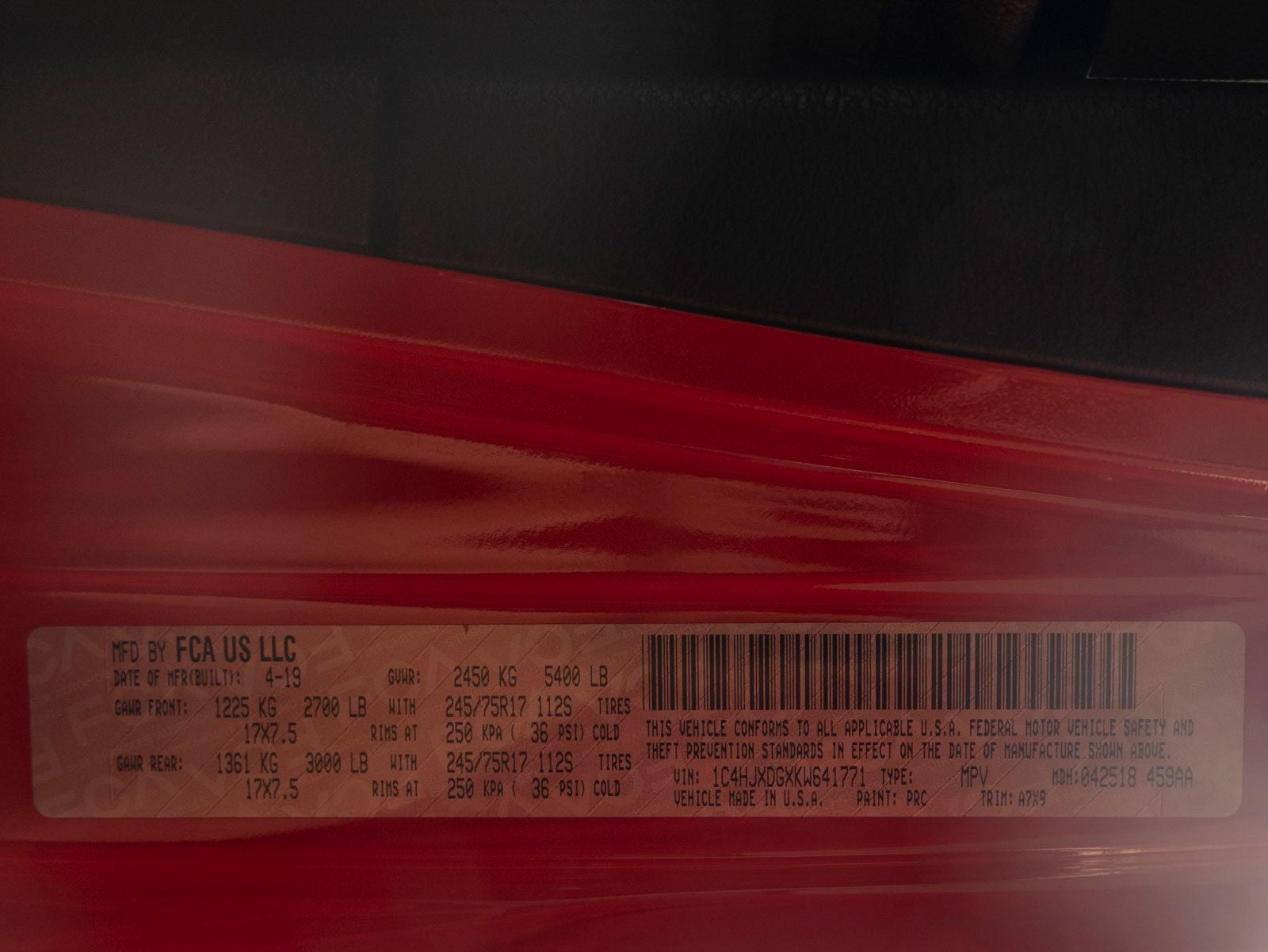 2019 Jeep Wrangler Unlimited Sport