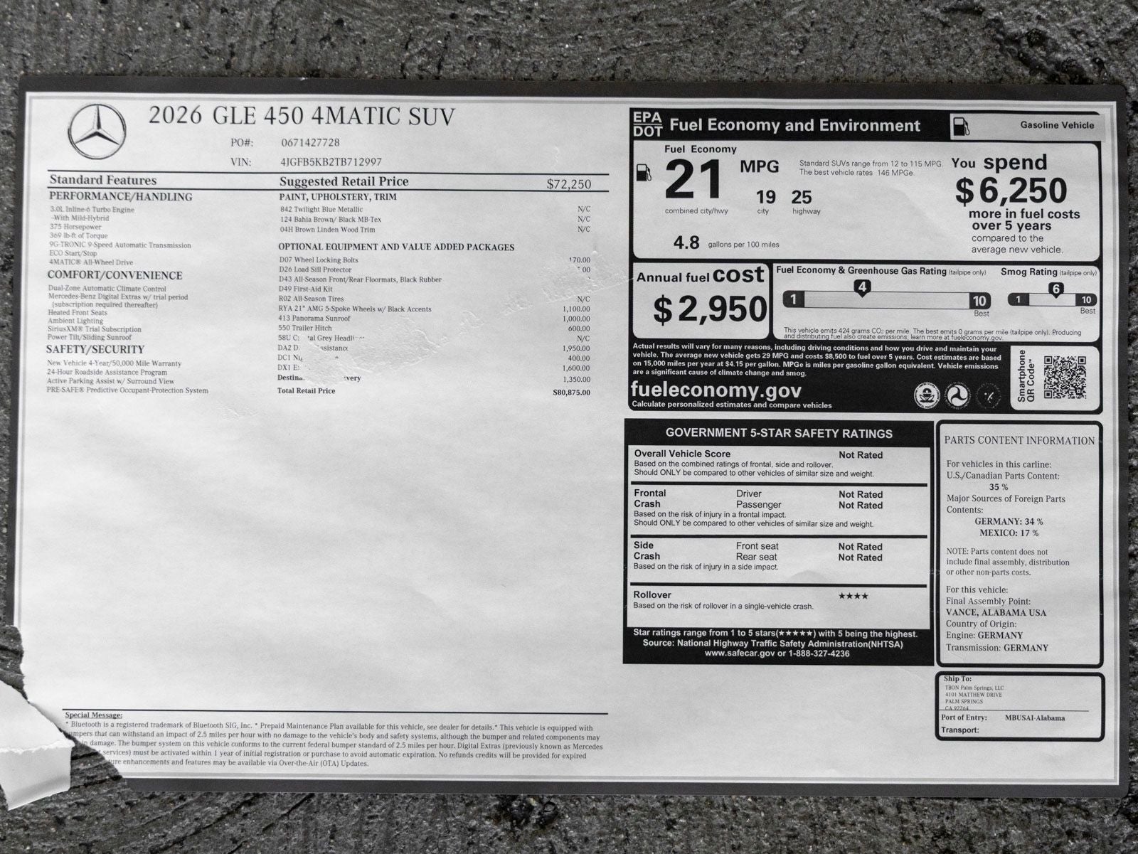 2026 Mercedes-Benz GLE GLE 450 4MATIC®