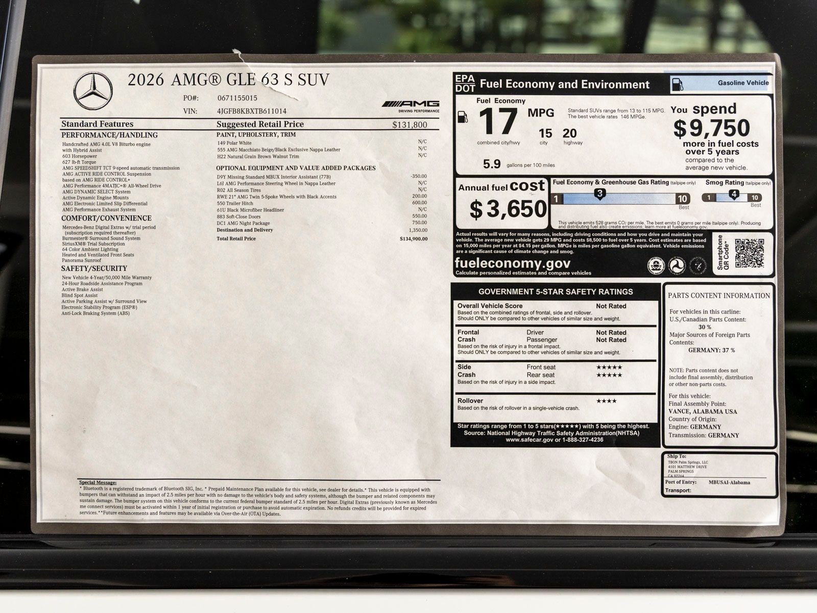 2026 Mercedes-Benz GLE GLE 63 S AMG® 4MATIC®