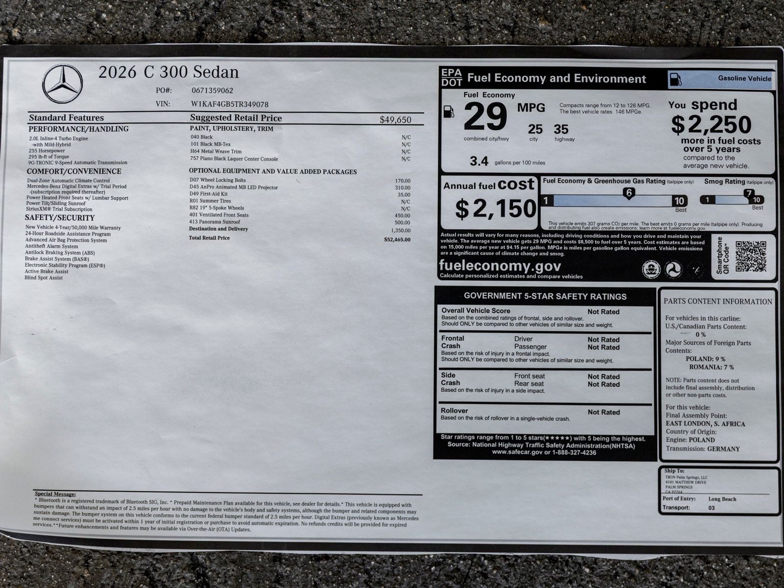2026 Mercedes-Benz C-Class C 300