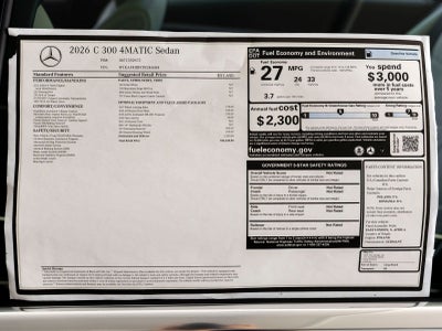 2026 Mercedes-Benz C-Class C 300 4MATIC®