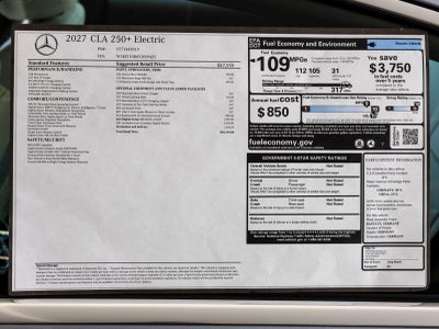 2027 Mercedes-Benz CLA CLA 250+ Electric
