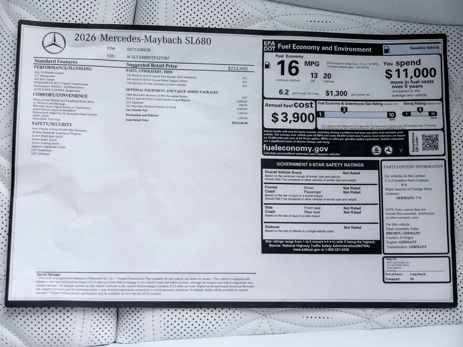 2026 Mercedes-Benz SL-Class Maybach SL 680 4MATIC®