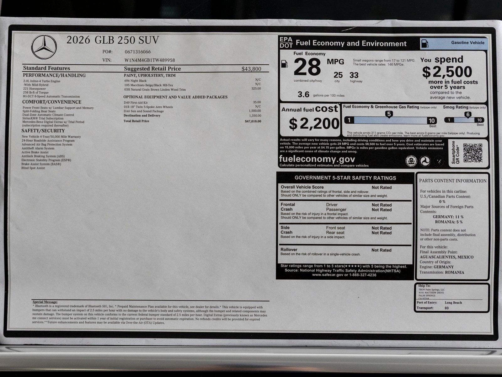 2026 Mercedes-Benz GLB GLB 250