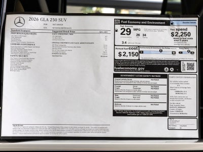 2026 Mercedes-Benz GLA GLA 250
