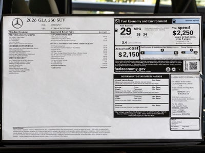 2026 Mercedes-Benz GLA GLA 250