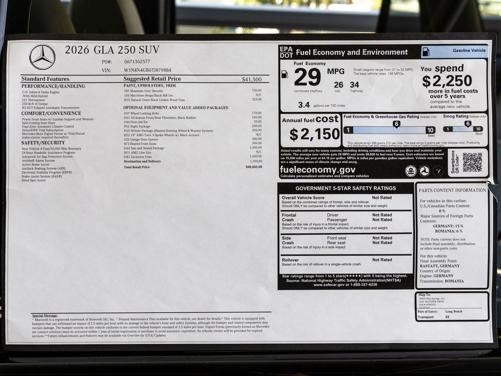 2026 Mercedes-Benz GLA GLA 250
