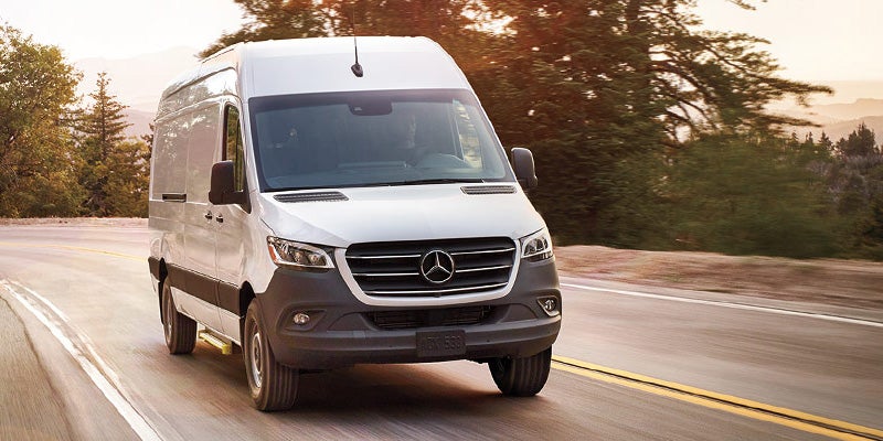 mercedes-benz sprinter van front quarter passenger side view