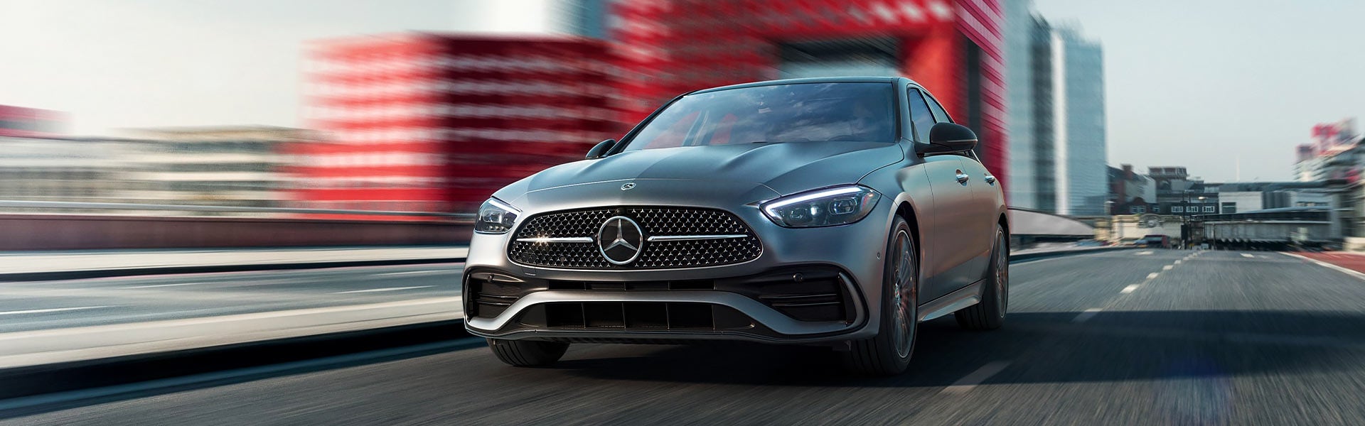 mercedes-benz c-class front quarter driver side view img