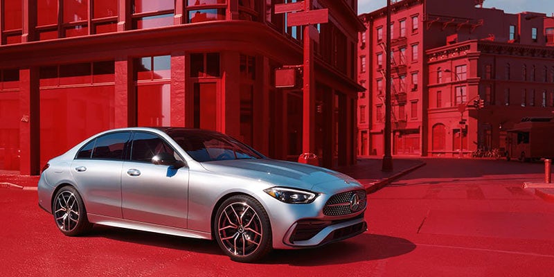 mercedes-benz c-class exterior front quarter passenger side view