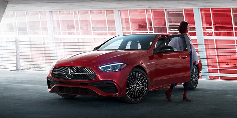 mercedes-benz c-class front quarter driver side view