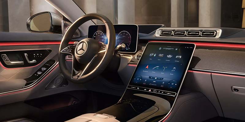 mercedes-benz s-class interior front dash view