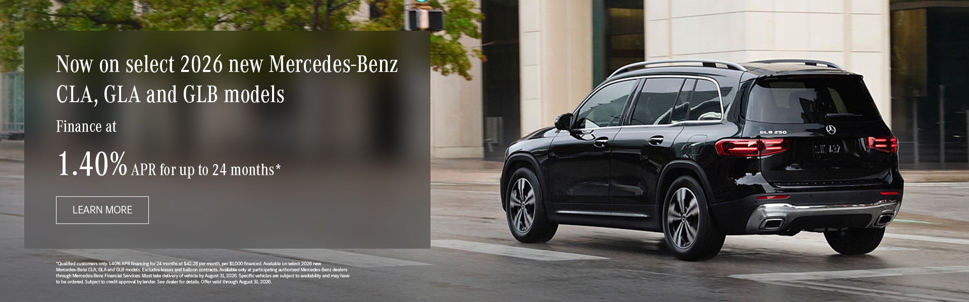 Select 2026 CLA, GLA, and GLB APR special