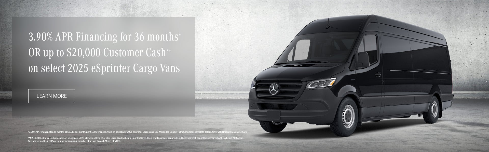 APR customer cash special 2025 eSprinter