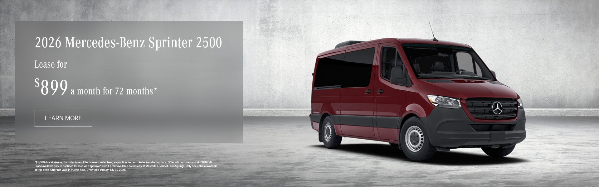Sprinter 2500 Lease Banner